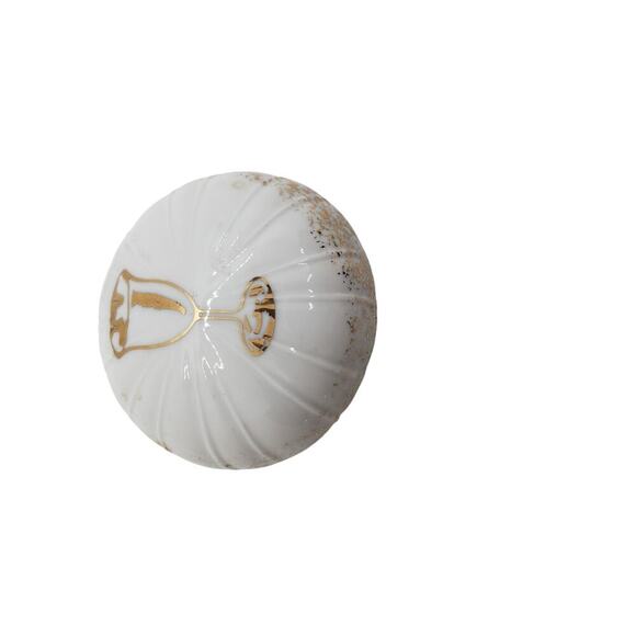 Vintage Trinket Ring Gift Box Bone China Champagne Wine Glass Top Audre' Calif - Picture 5 of 14